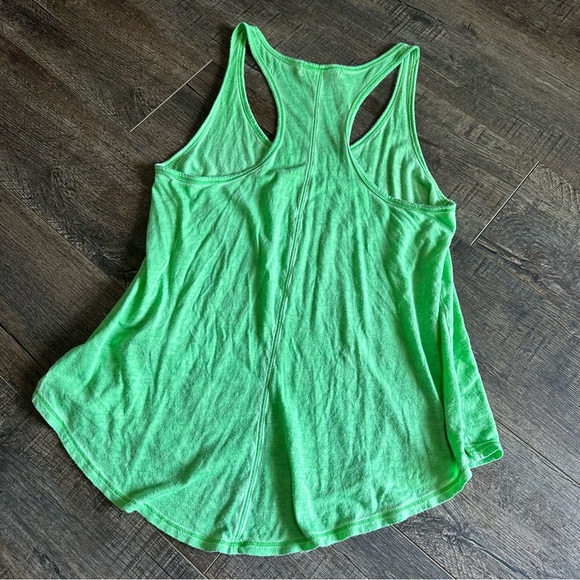 2000s Abercrombie & Fitch Green Tank Top Plain Basic Summer Outfit Razorback - Picture 2 of 4